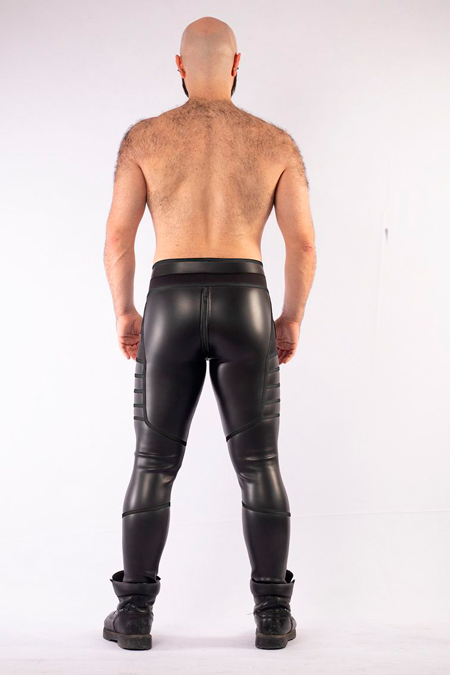 Mister B Neoprene V Shaped Jeans Codpiece Back Zipper Black